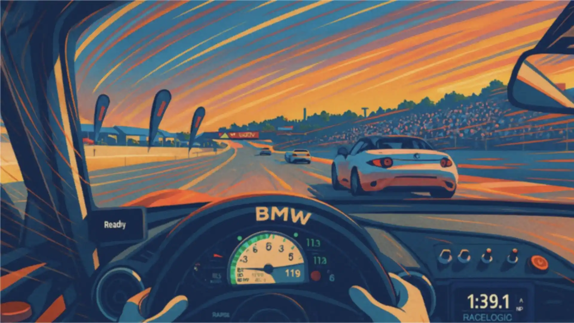 Фон аттракциона VR ГОНКИ в TomorrowLand Kraków